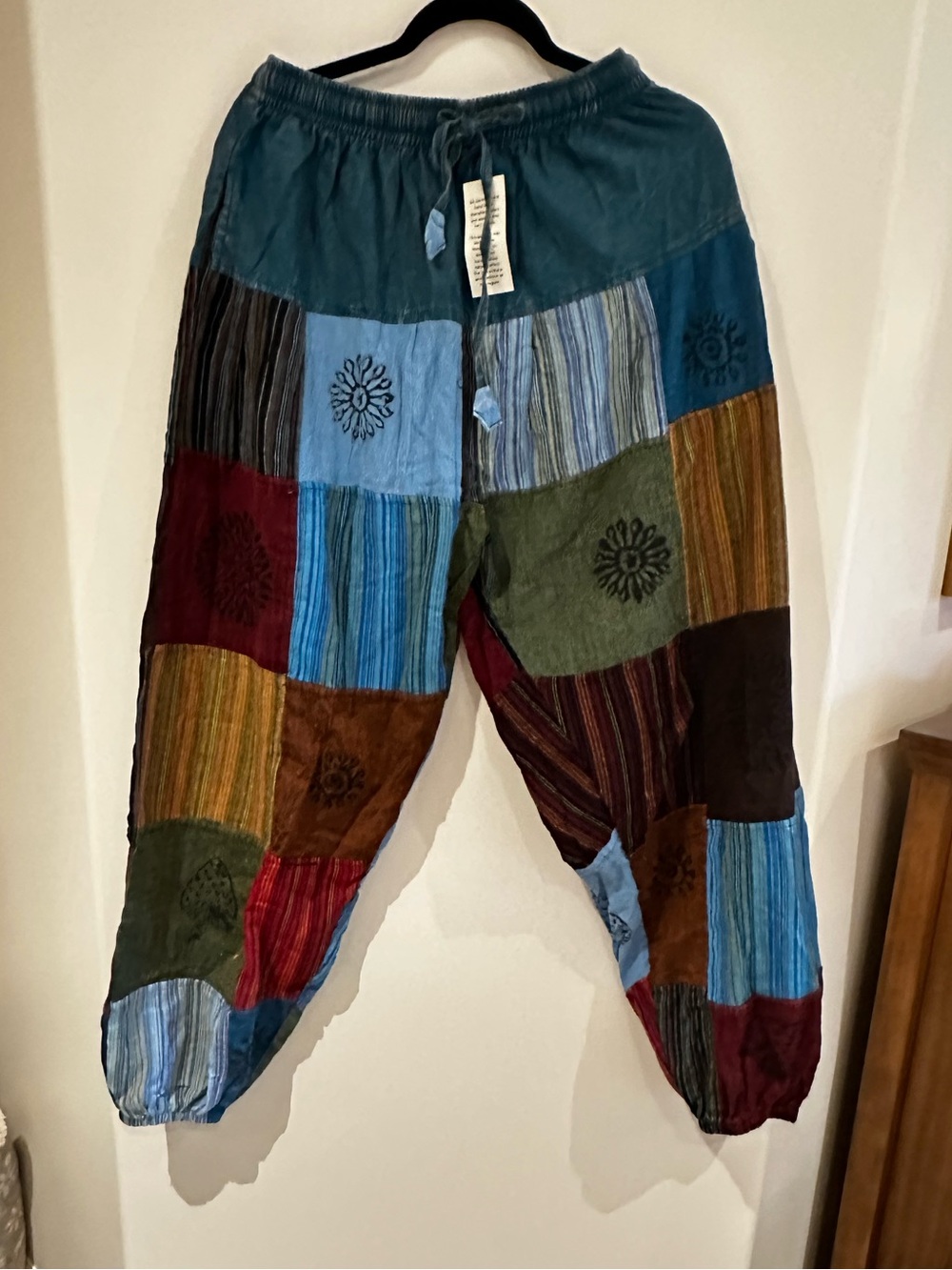 KATHMANDU one size fit most Patchwork Joggers Elastic Drawstring NEW $68